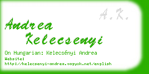andrea kelecsenyi business card